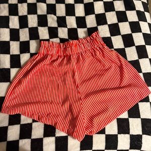 Red striped shorts